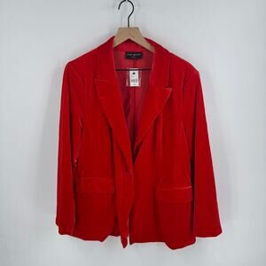 Lane Bryant Red Velvet Blazer NWT Size 22P‎ Holiday Party Jacket Plus Size 22P